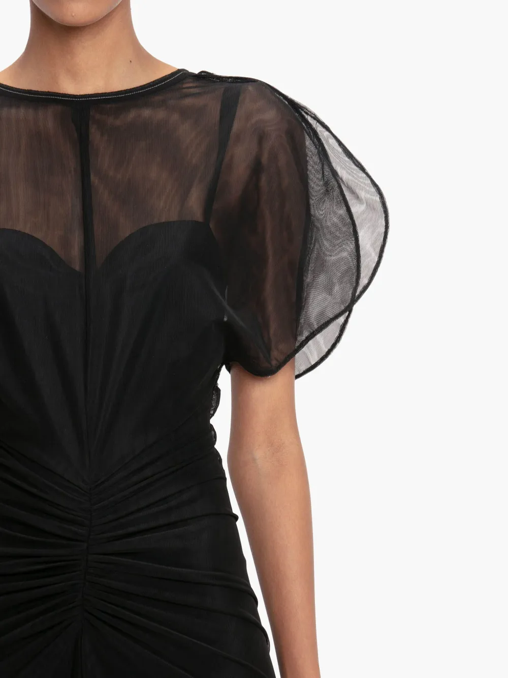 VICTORIA BECKHAM SHEER-OVERLAY DRESS 