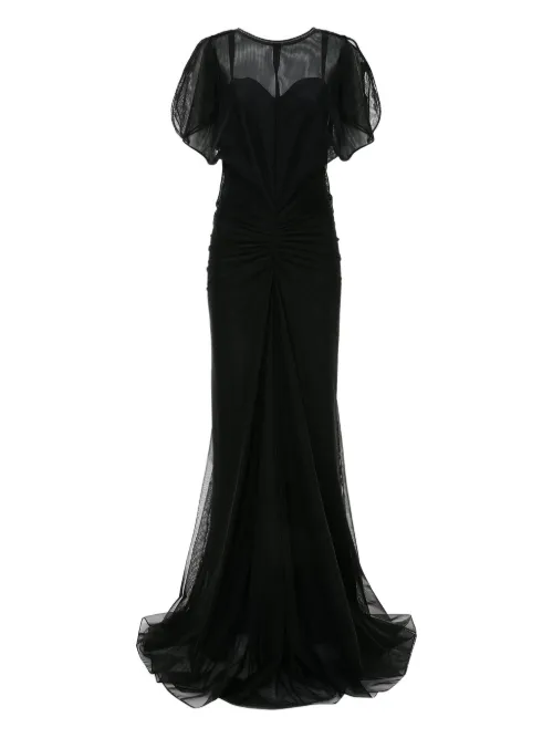 Sheer-overlay dress - Victoria Beckham - Modalova