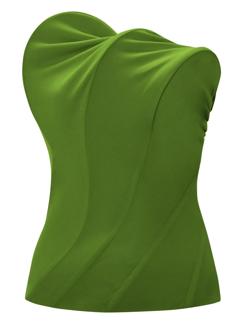 Victoria Beckham Wave strapless top Groen