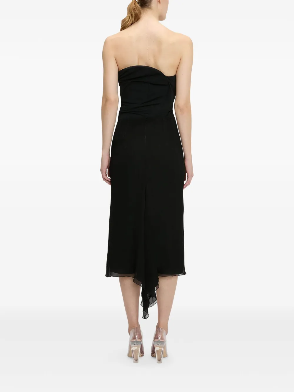 Victoria Beckham Wave strapless top Zwart