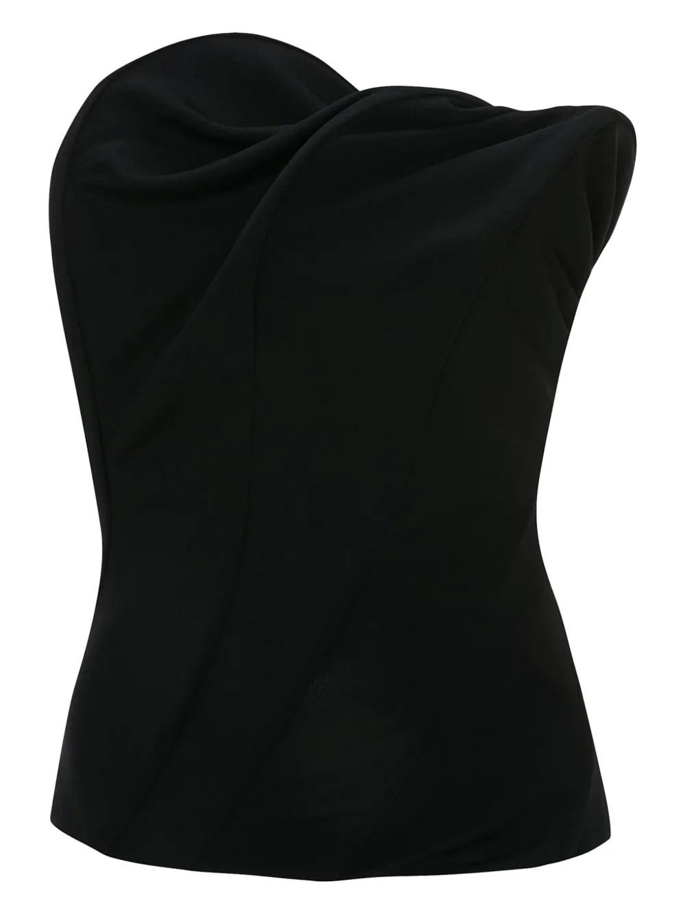 Victoria Beckham Wave strapless top Zwart