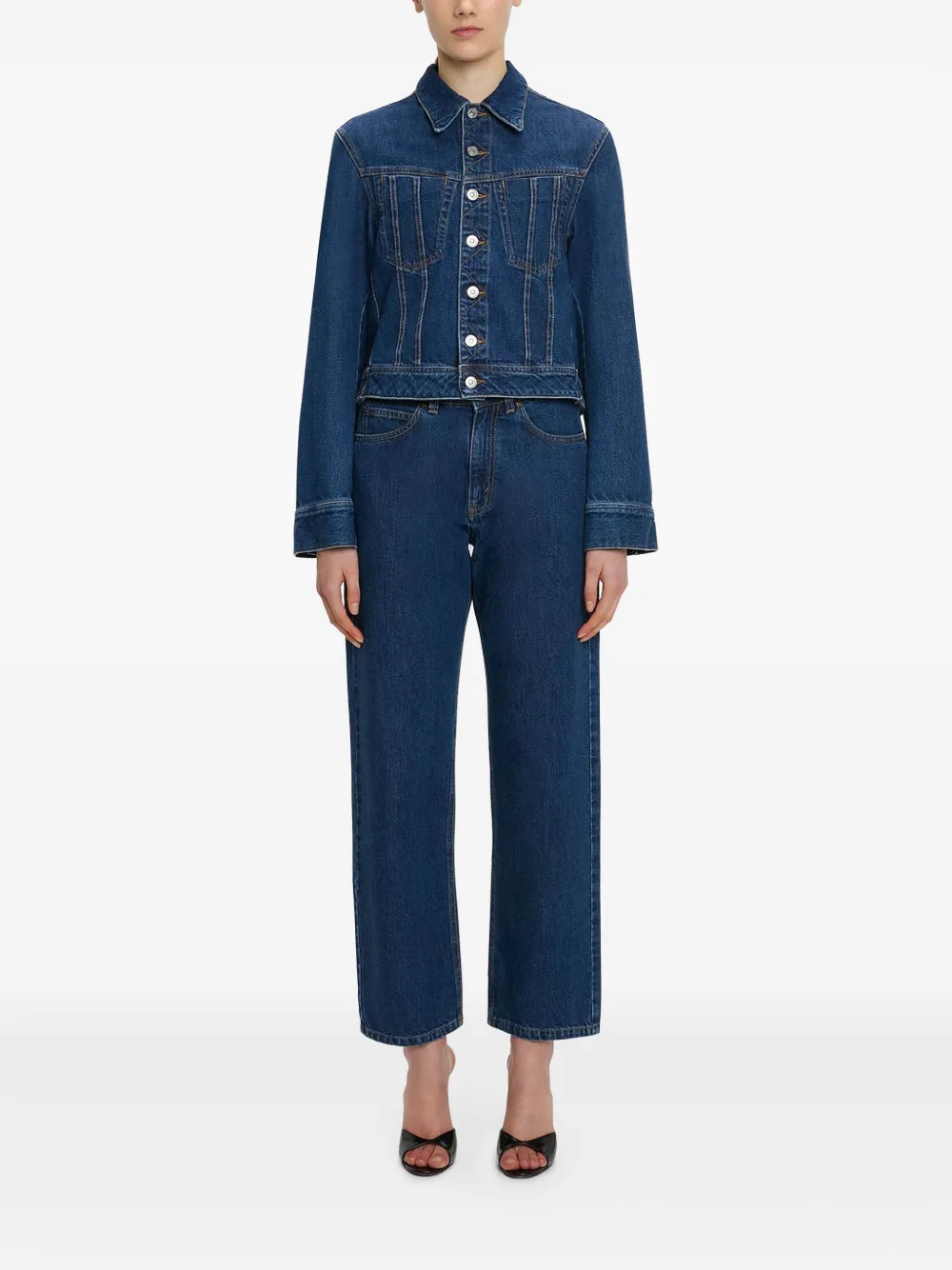 Victoria Beckham Denim Button-up Jacket In Blue