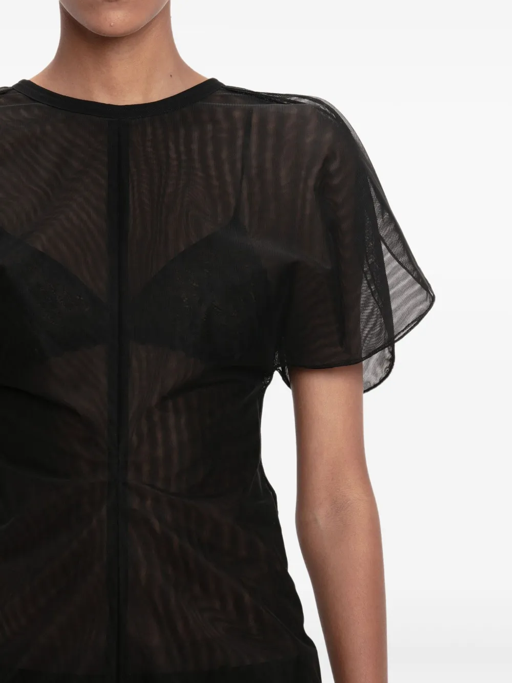 Shop Victoria Beckham Tulle Blouse In Black