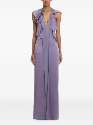 ヴィクトリア・ベッカム□カルメンネックラインミディドレス Victoria Beckham - ドレープサテンノースリーブミディドレス を