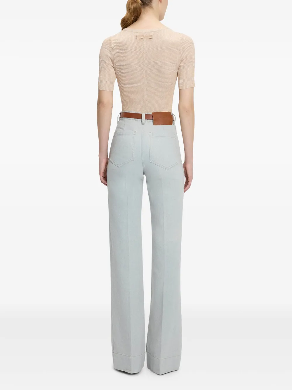 Victoria Beckham Top met vierkante hals Beige