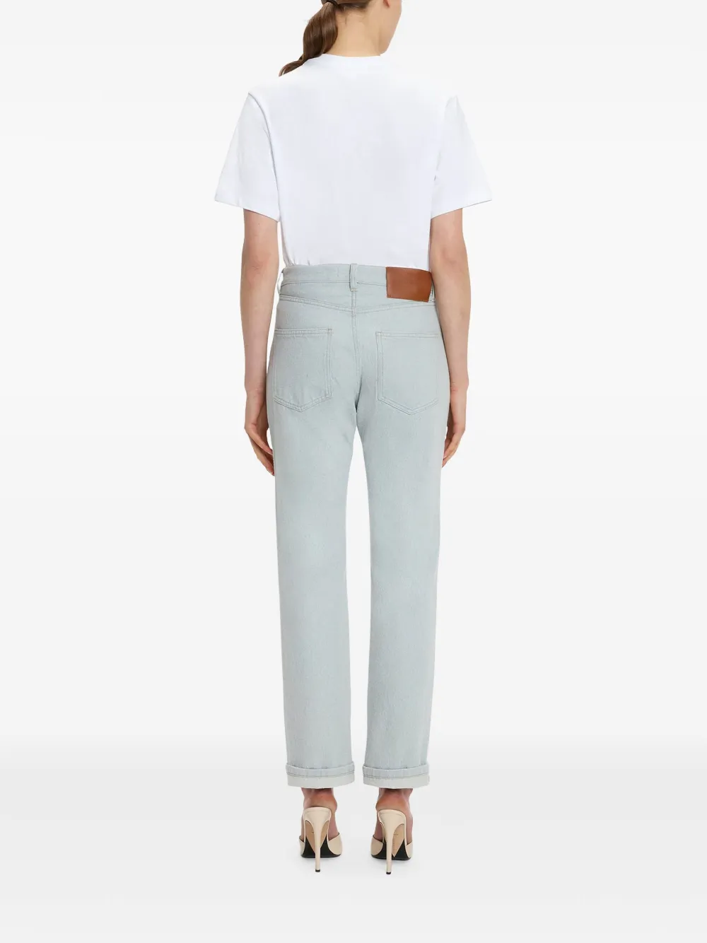 Victoria Beckham Victoria straight jeans met opgerolde cuffs Blauw