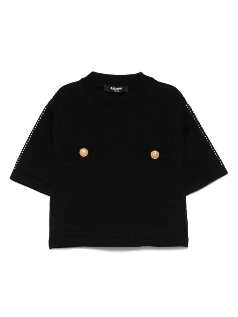Balmain Kids crystal-embellished T-shirt