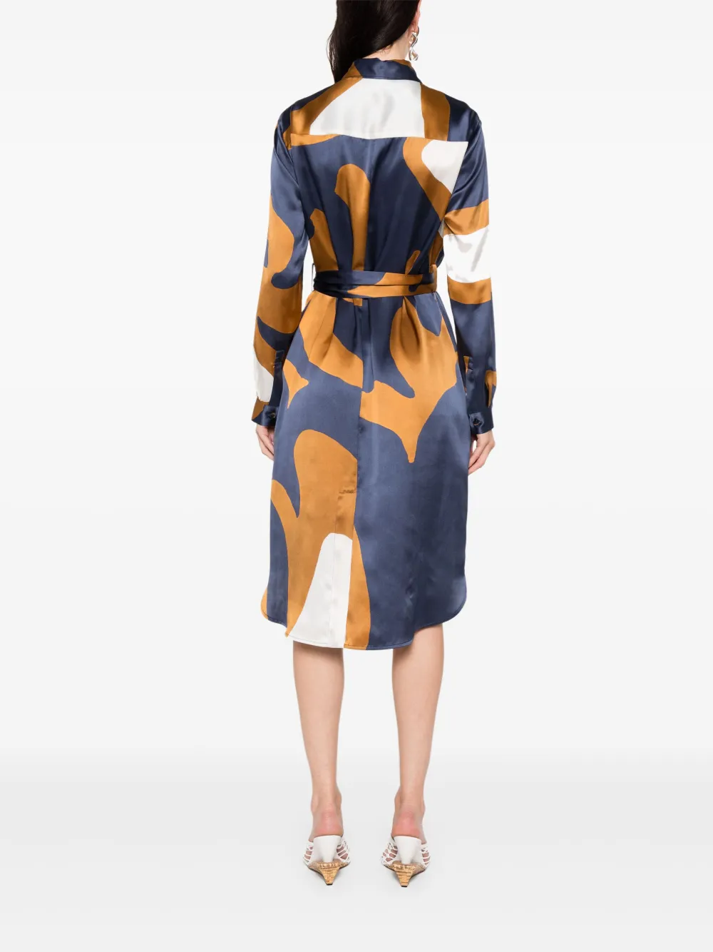 Kiton Midi-jurk met print Blauw
