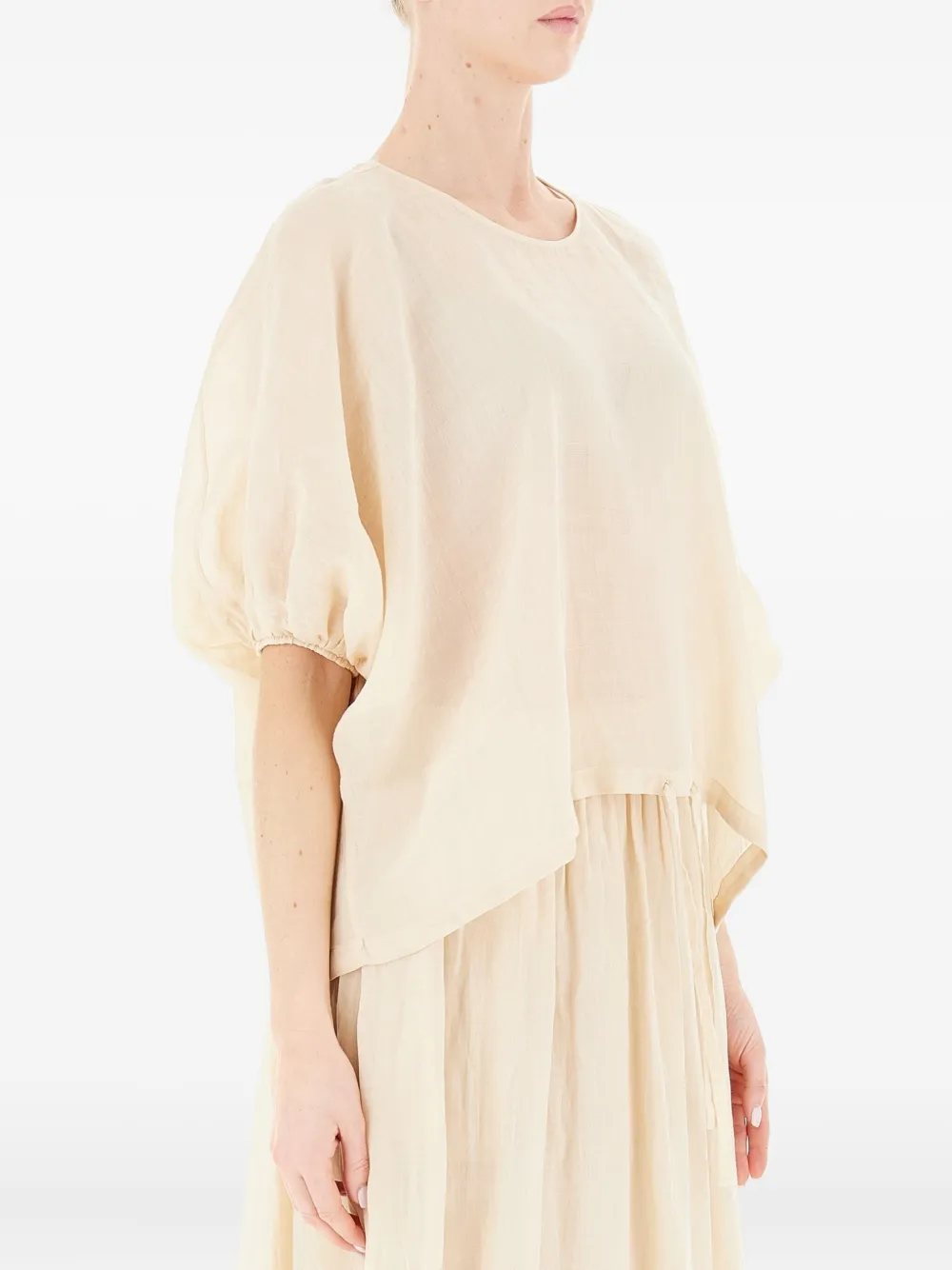 Nude linen blouse - Beige