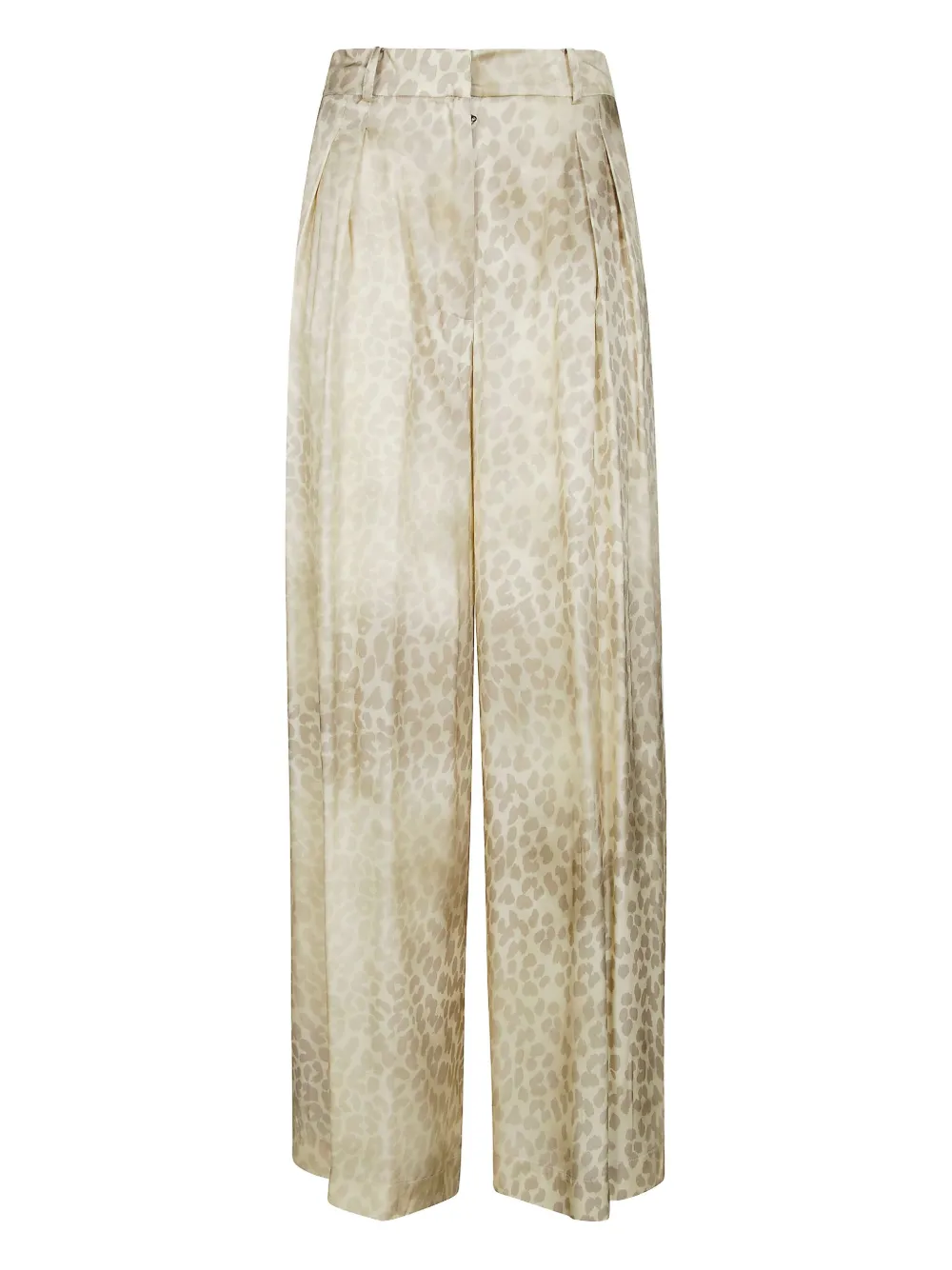 animal-print trousers