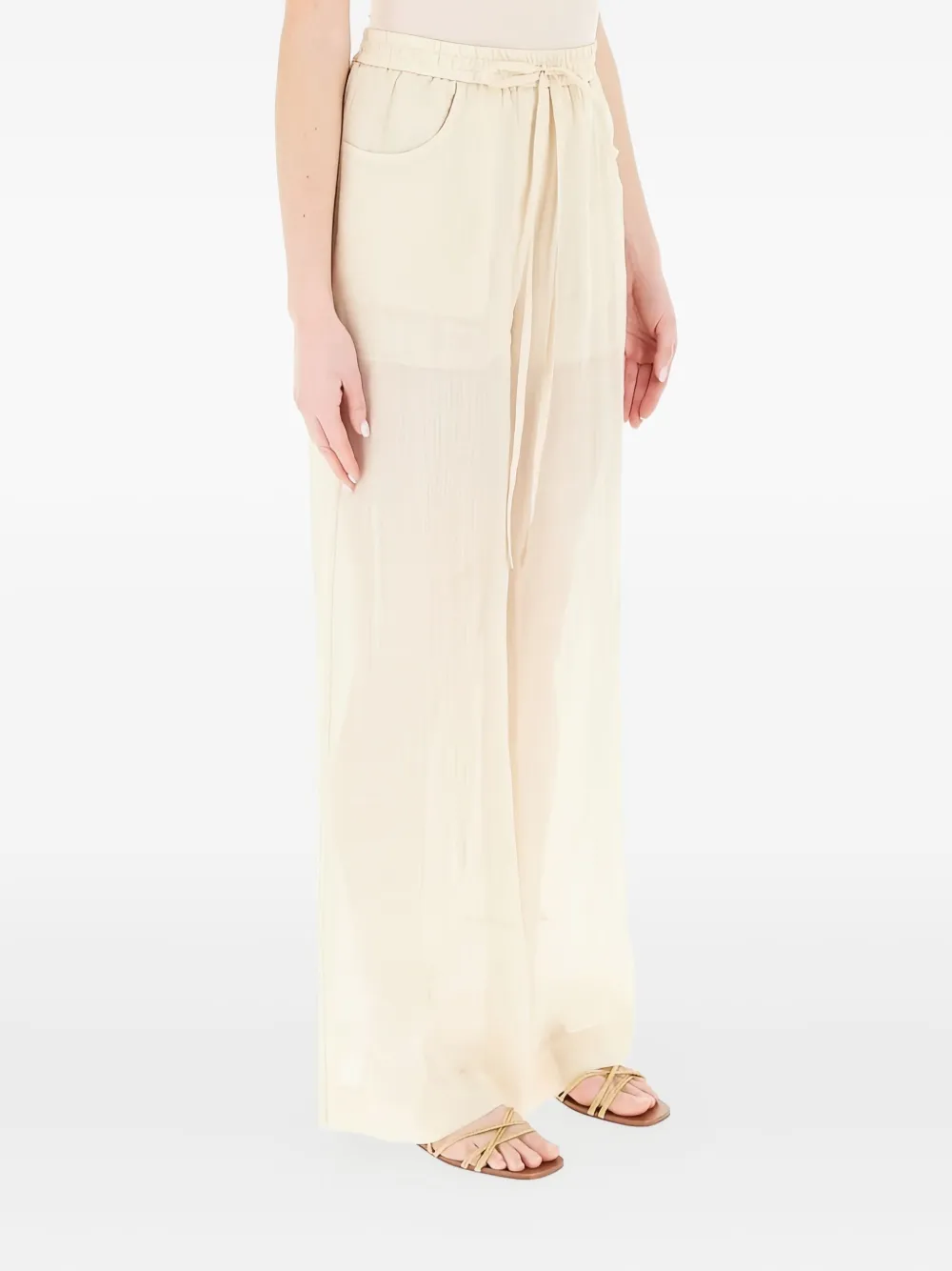 Nude linen trouseres - Beige