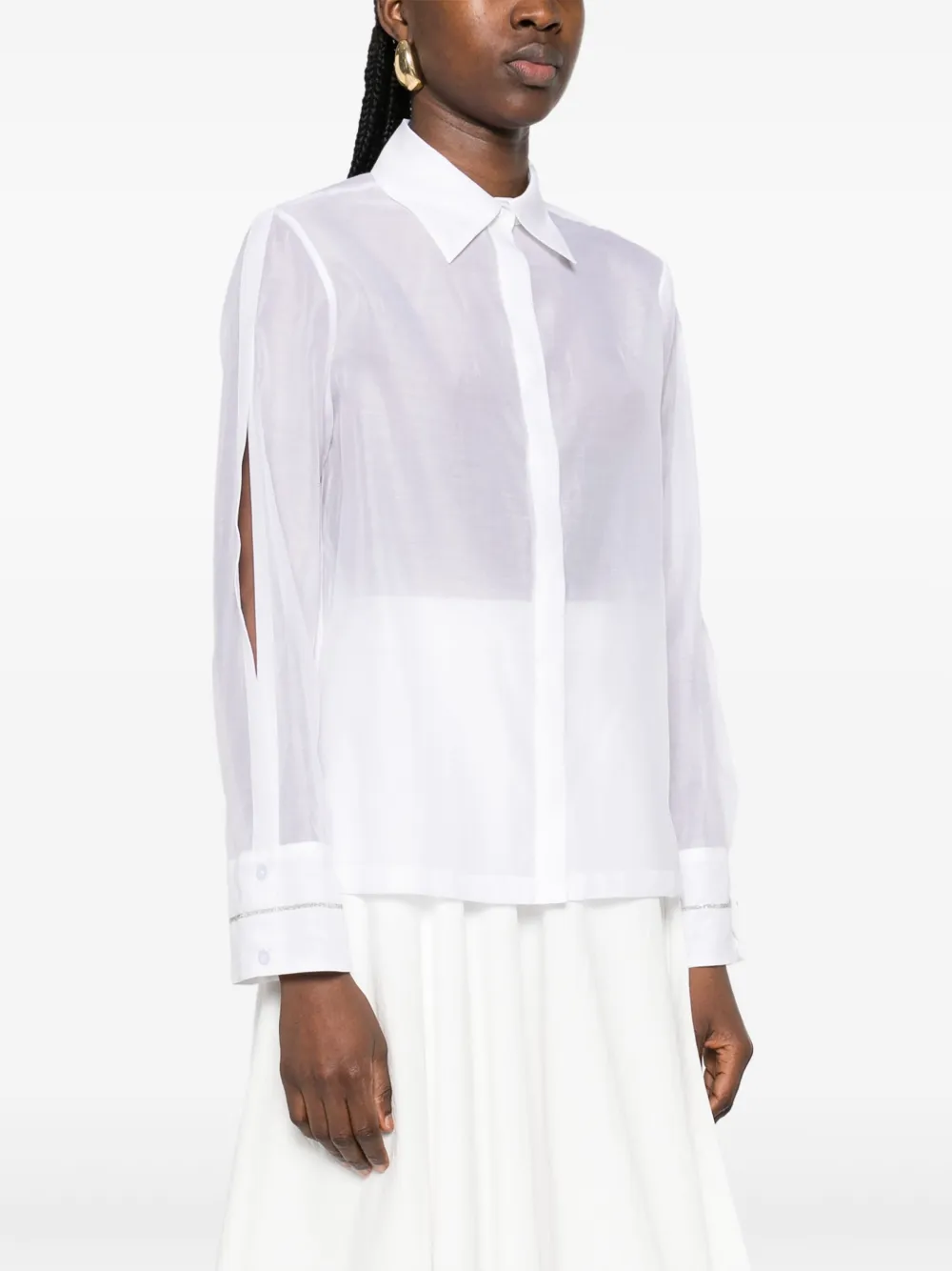 Peserico Blouse met kralendetail Wit