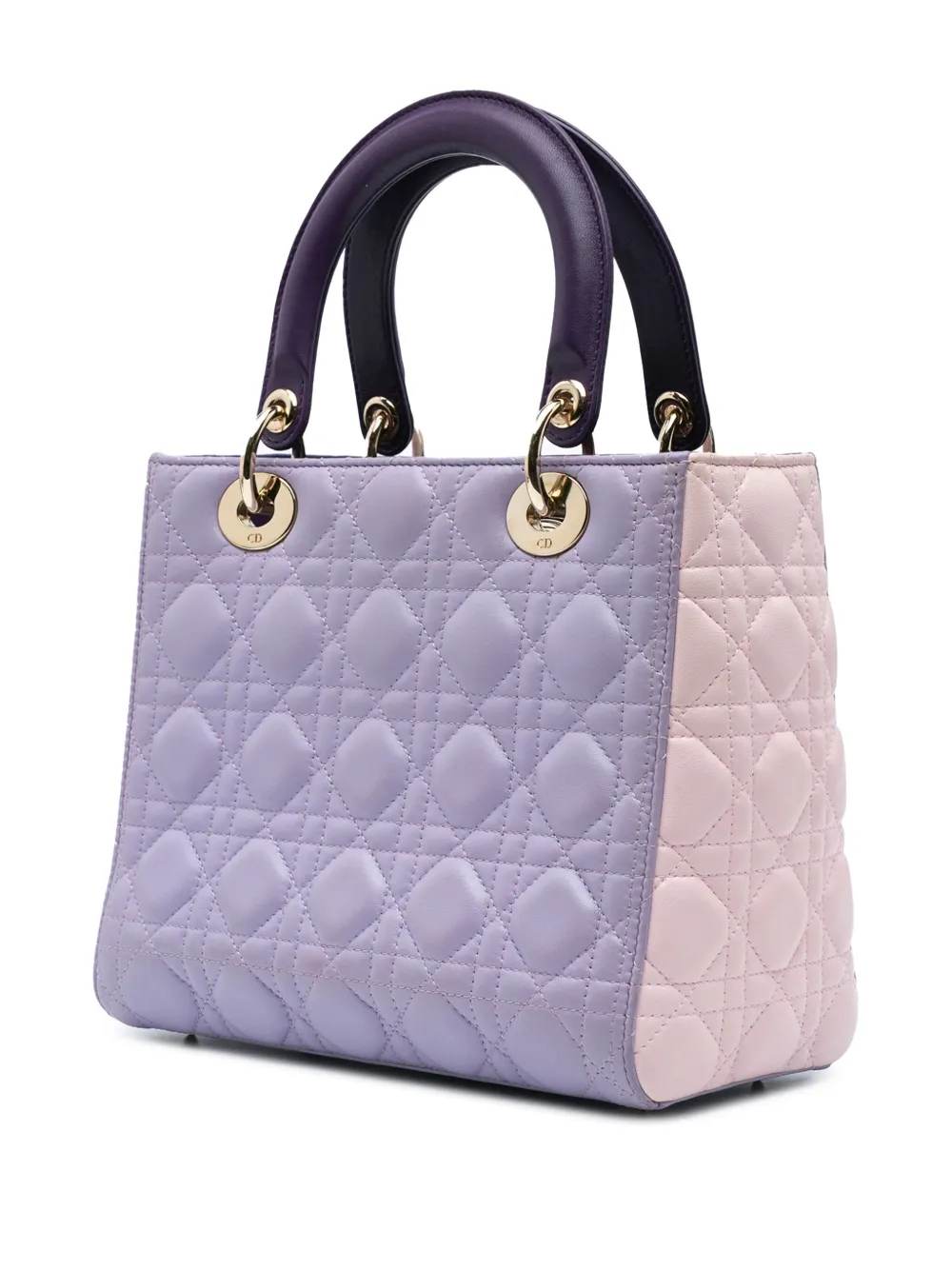 Christian Dior Pre-Owned 2015 Medium Tricolor Lambskin Cannage Lady Dior satchel | Pre-Owned | Image 2