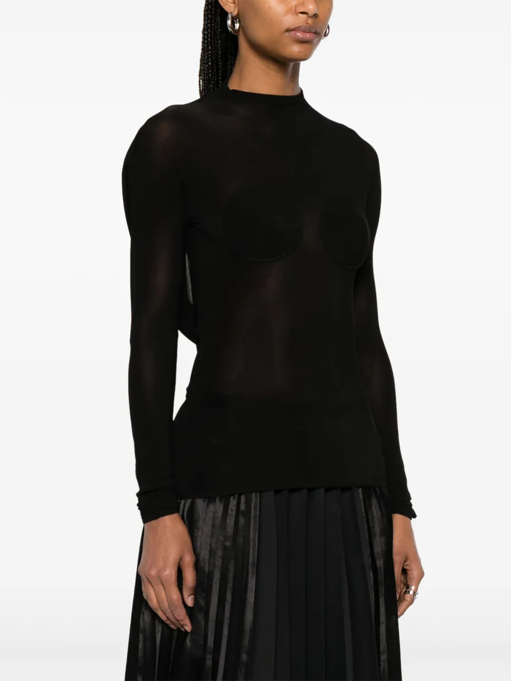 Jean Paul Gaultier Semi-doorzichtig blouse Zwart