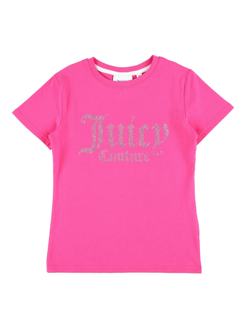 Juicy Couture Kids T-shirt met glitterlogo Roze