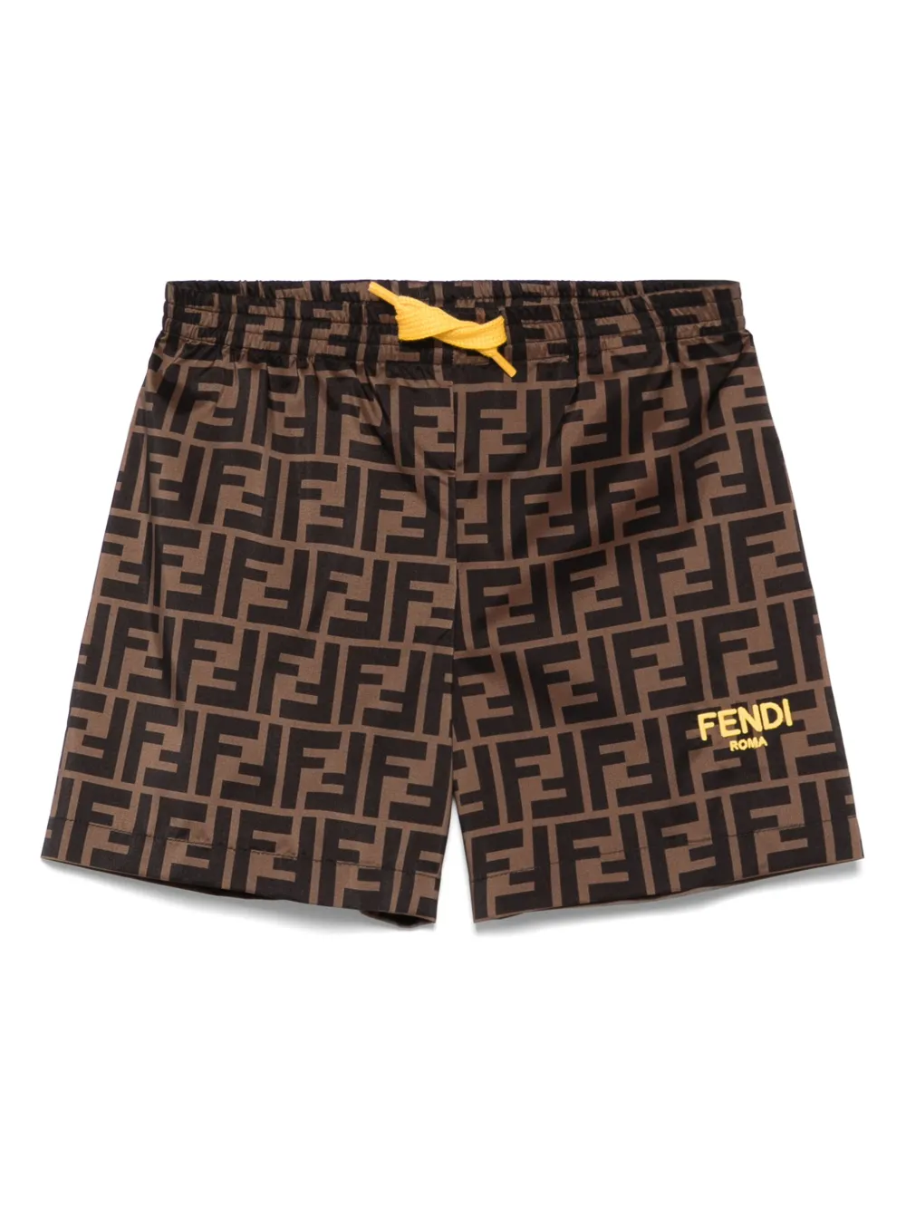 Fendi Kids モノグラム トランクス水着 - ブラウン Fendi Kids モノグラム トランクス水着 - ブラウン