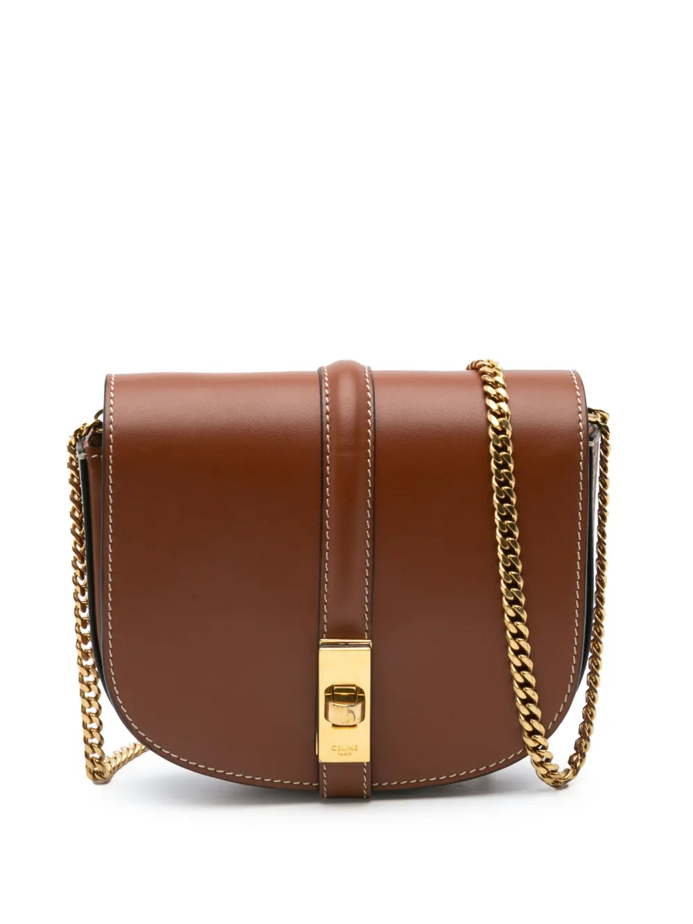 Céline Pre-Owned 2022 スモール レザー ブザス 16 ウォレットオンチェーン ショルダーバッグ - ブラウン Céline Pre-Owned 2022 スモール レザー ブザス 16 ウォレットオンチェーン ショルダーバッグ - ブラウン