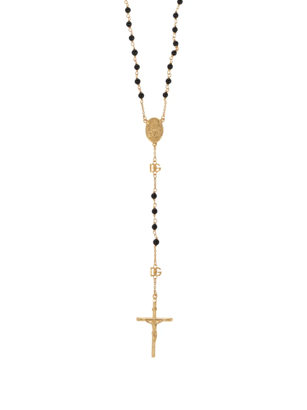 Dolce & Gabbana Rosary Necklace With Natural Stones In Gold