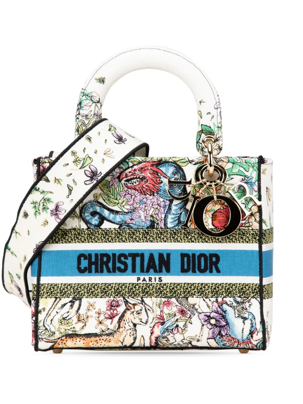 Christian Dior Pre-Owned 2022 ミディアム キャンバス D コンステレーション エンブロイダリー レディ D Christian Dior Pre-Owned 2022 ミディアム キャンバス D コンステレーション エンブロイダリー レディ D
