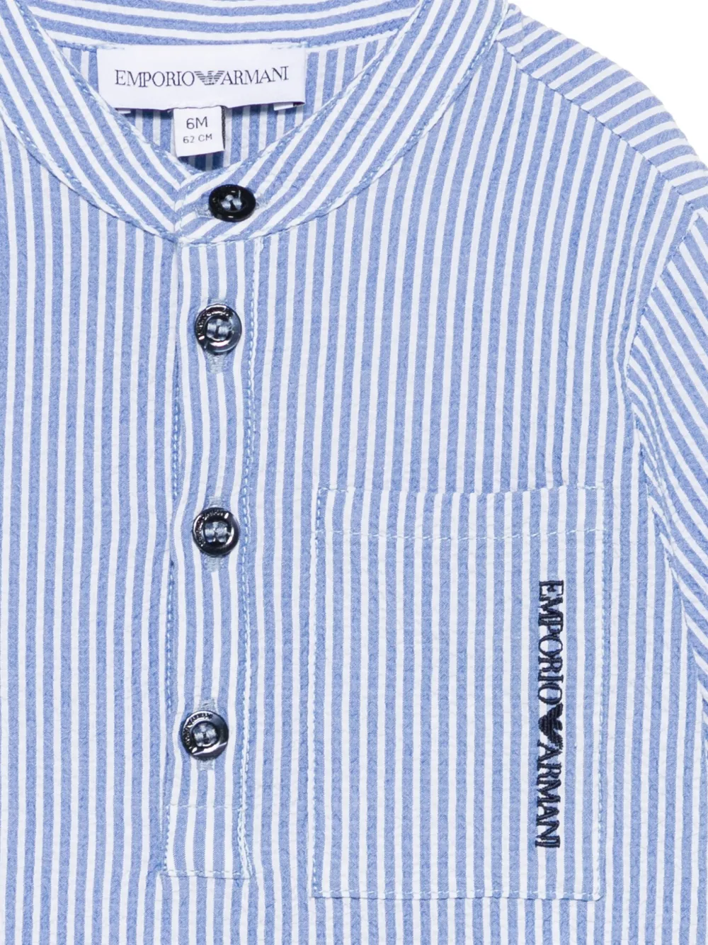 Emporio Armani Kids Shirt met geborduurd logo Blauw