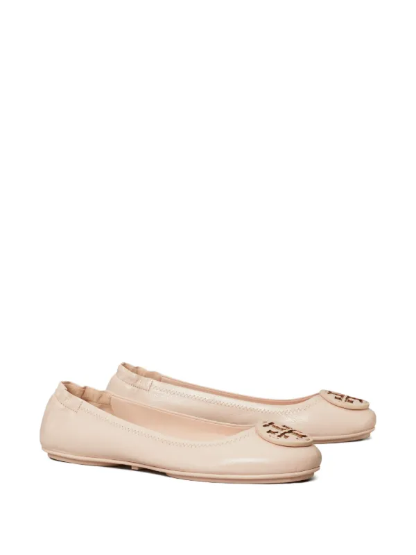 Tory Burch Minnie logo-detail Ballet Flats | Pink | FARFETCH
