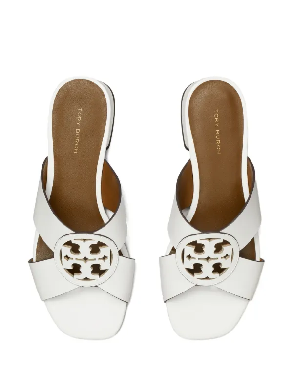 Tory Burch Miller フラットサンダル | ホワイト | FARFETCH JP
