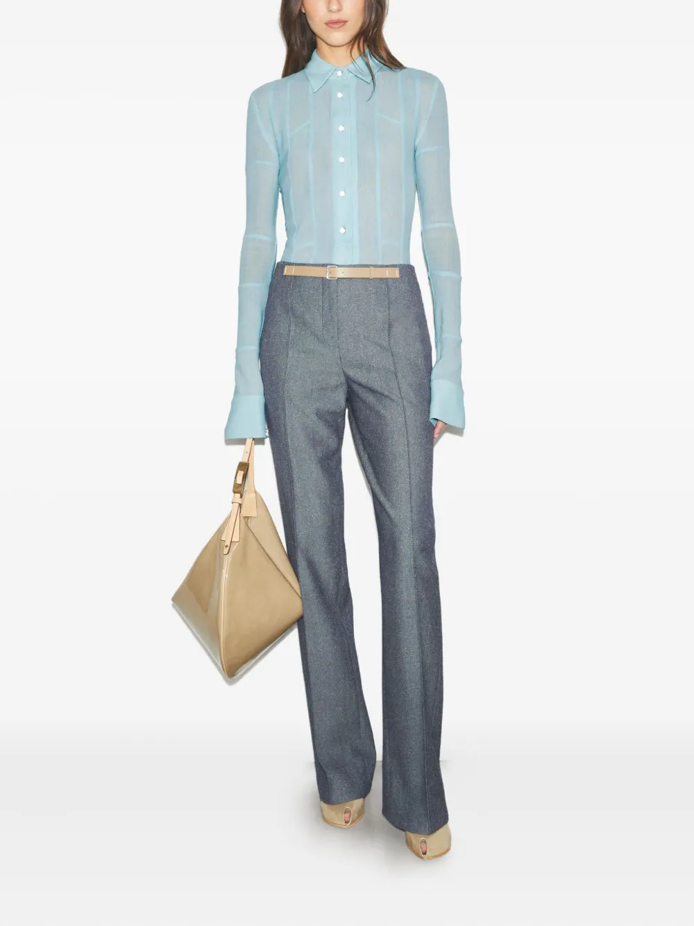 Tory Burch High waist pantalon Grijs