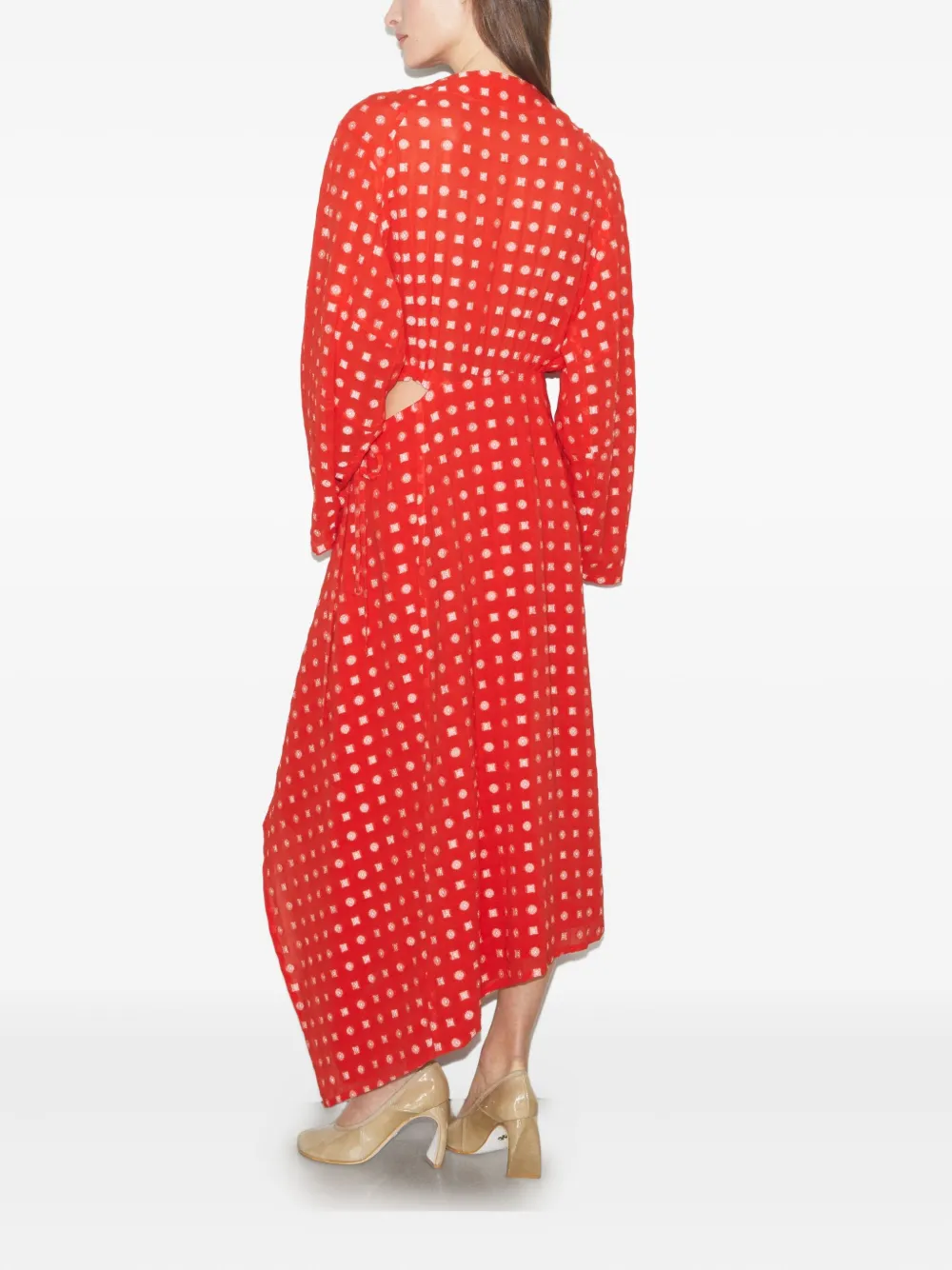 Tory Burch Wikkeljurk met stippen Rood