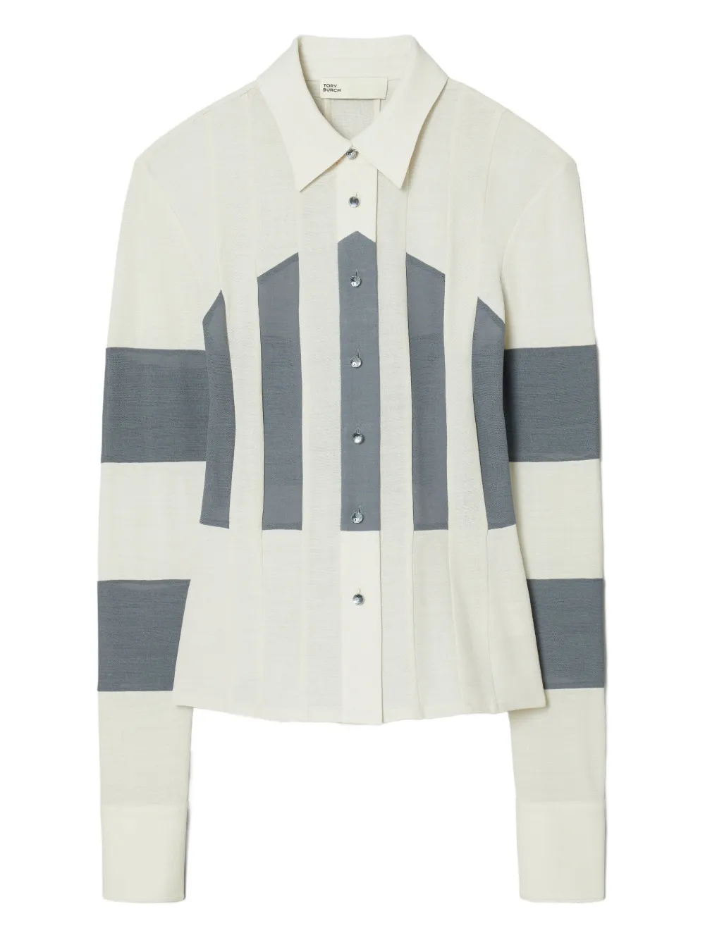 Tory Burch camisa con botones y rayas estampadas | blanco | Image 1