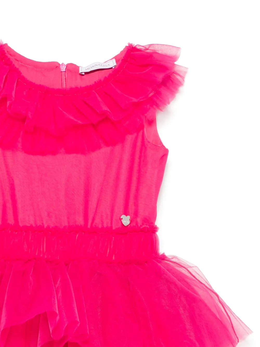 Monnalisa Jurk met tulen vlakken Roze