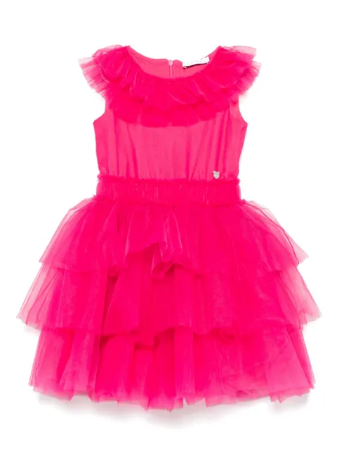 Monnalisa tulle-inserts dress