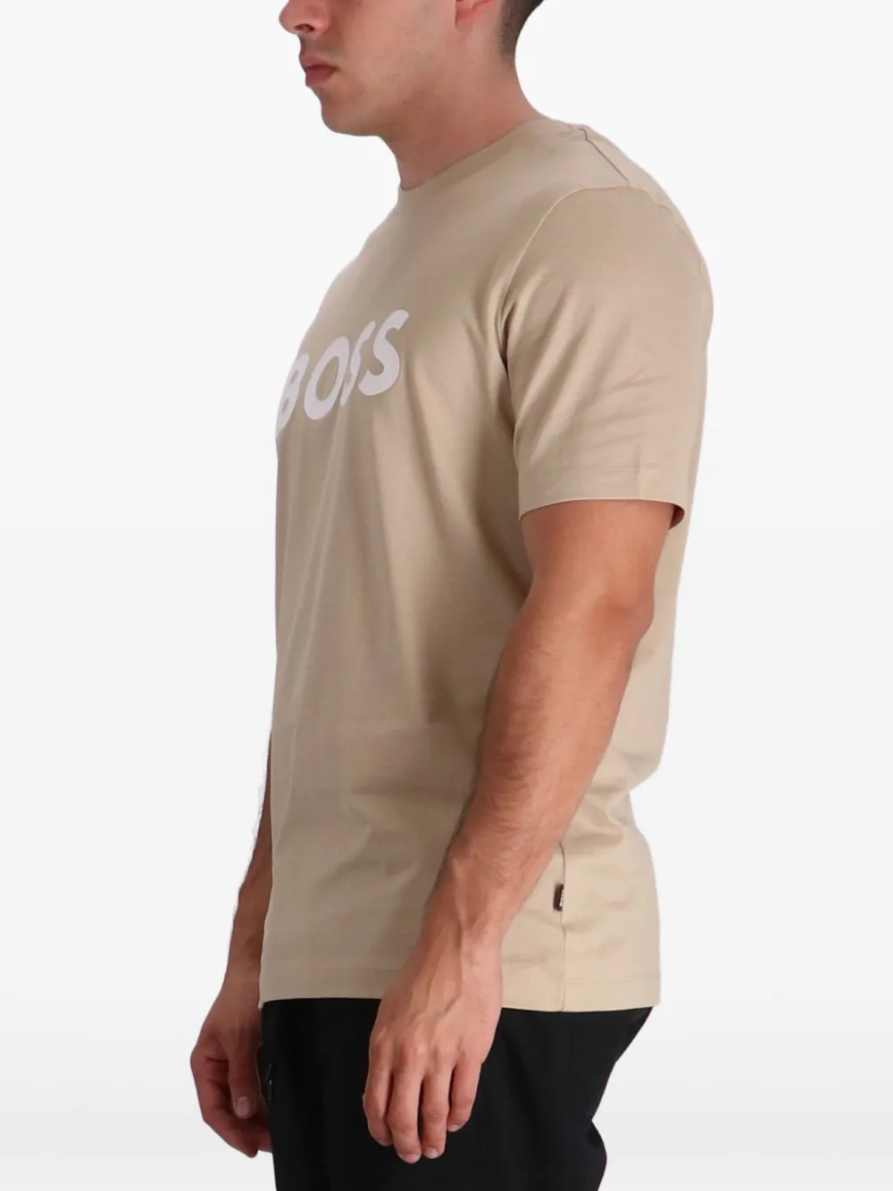 BOSS T-shirt met logoprint Beige