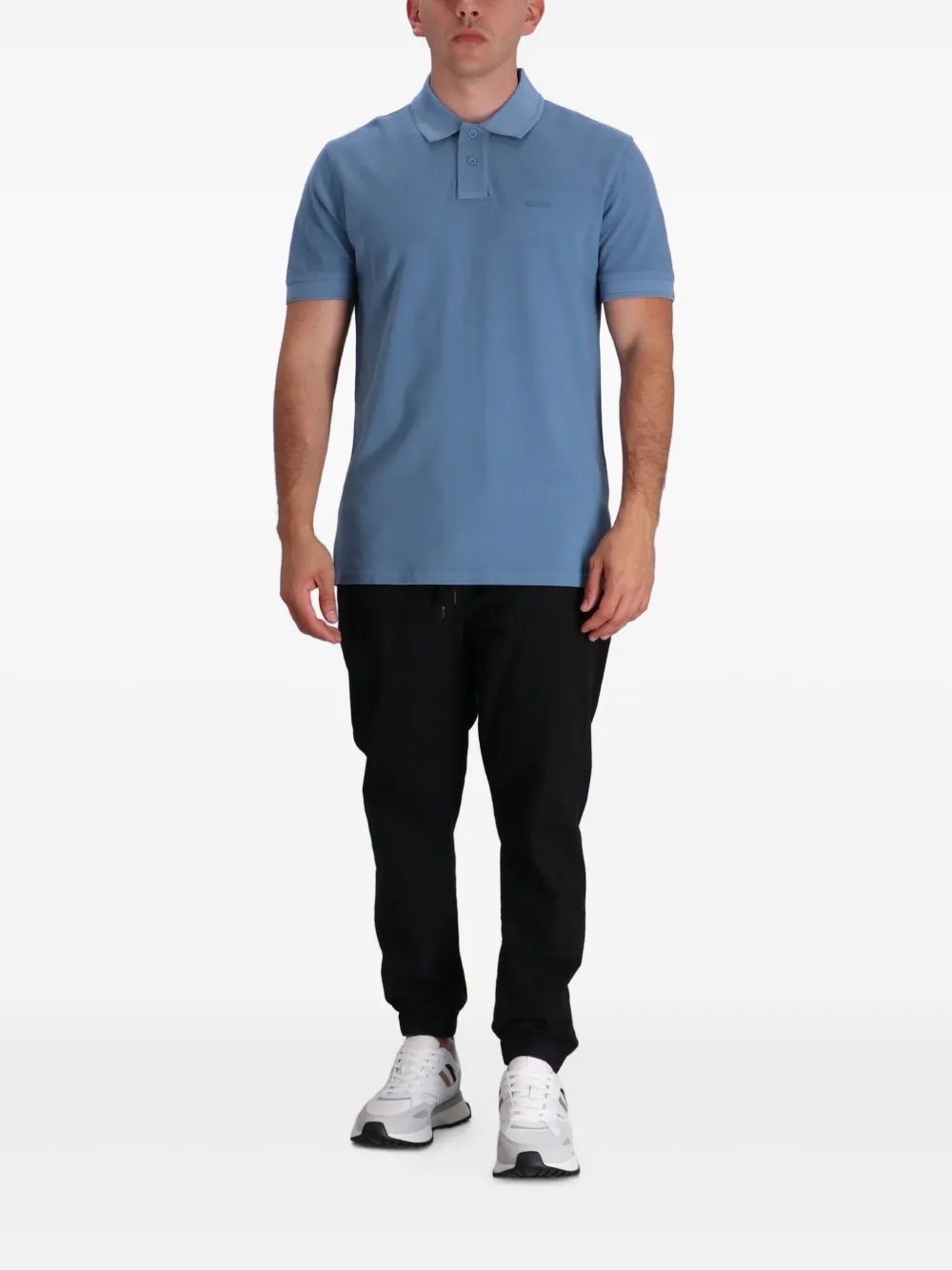 BOSS Piqué poloshirt Blauw