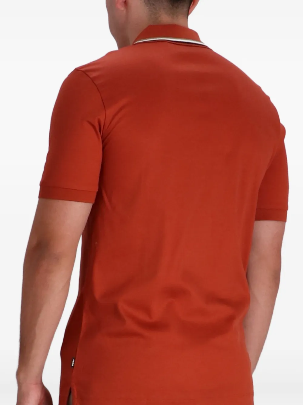 BOSS Poloshirt met contrasterende kraag Oranje