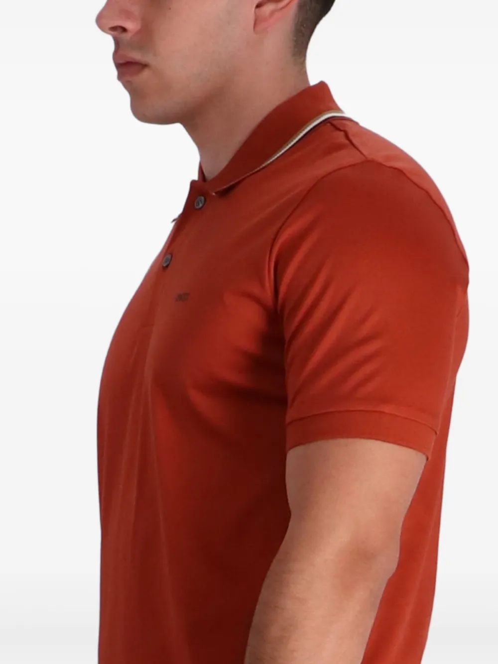 BOSS Poloshirt met contrasterende kraag Oranje