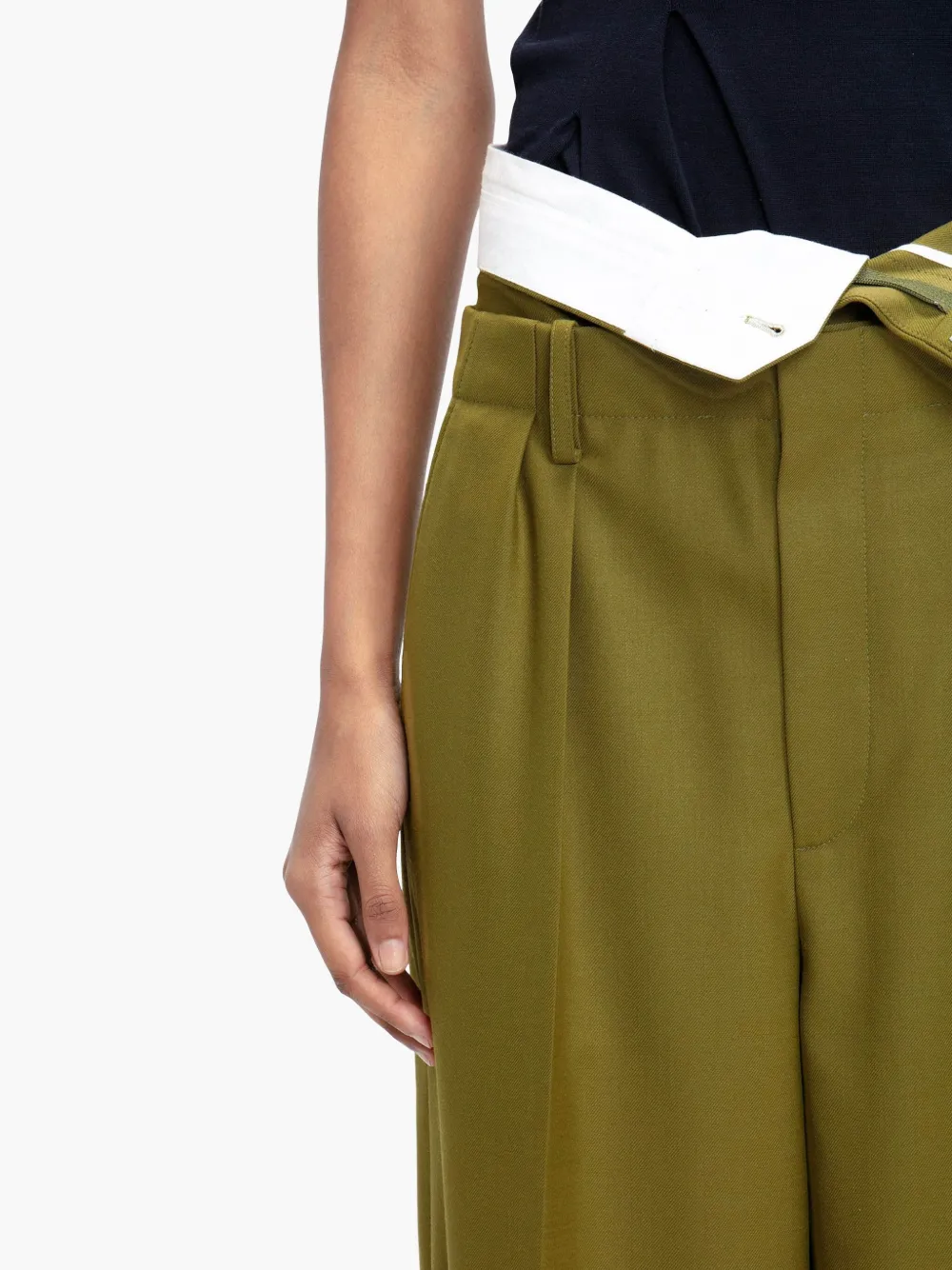 Victoria Beckham Broek met dubbele tailleband WILLOW