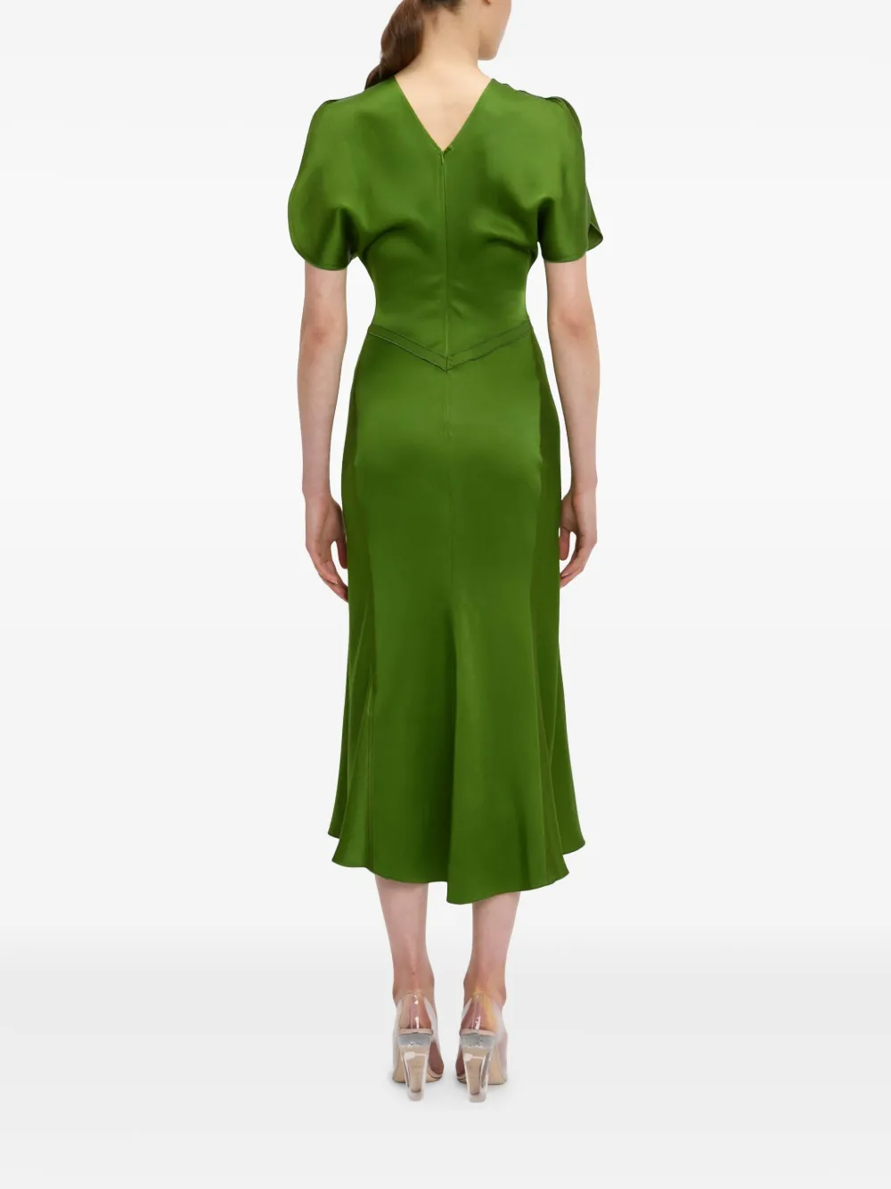Victoria Beckham Jurk met gesmockte taille Groen