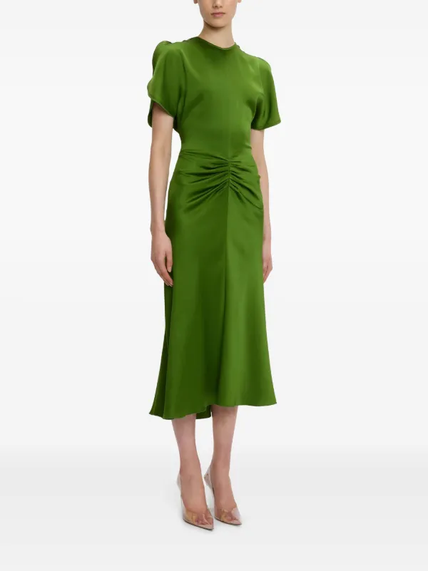 Victoria Beckham gathered-waist Dress | Green | FARFETCH