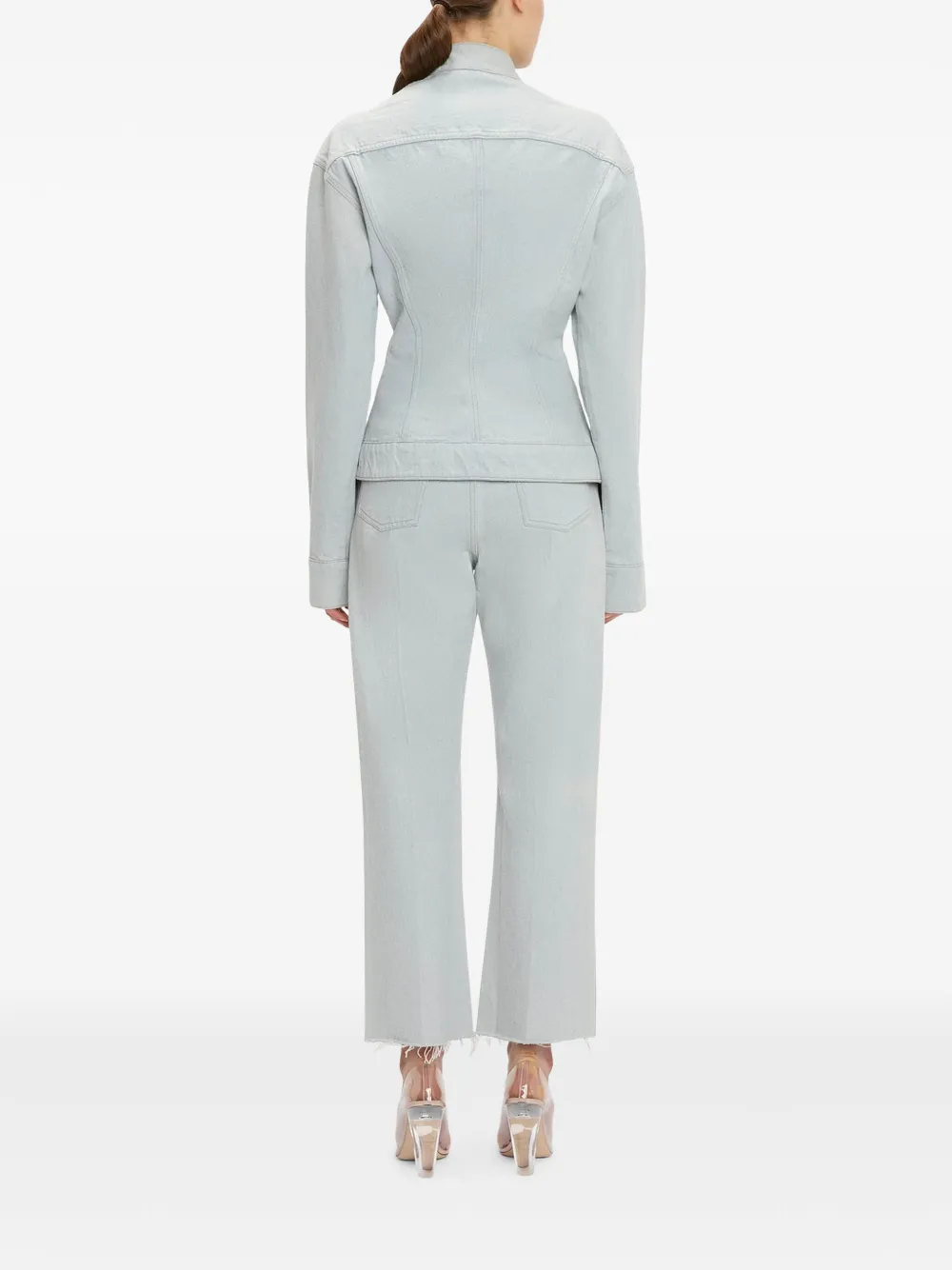 Victoria Beckham Sculptural denim jack Blauw