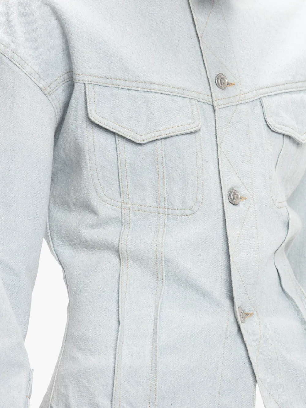Victoria Beckham Sculptural denim jack Blauw