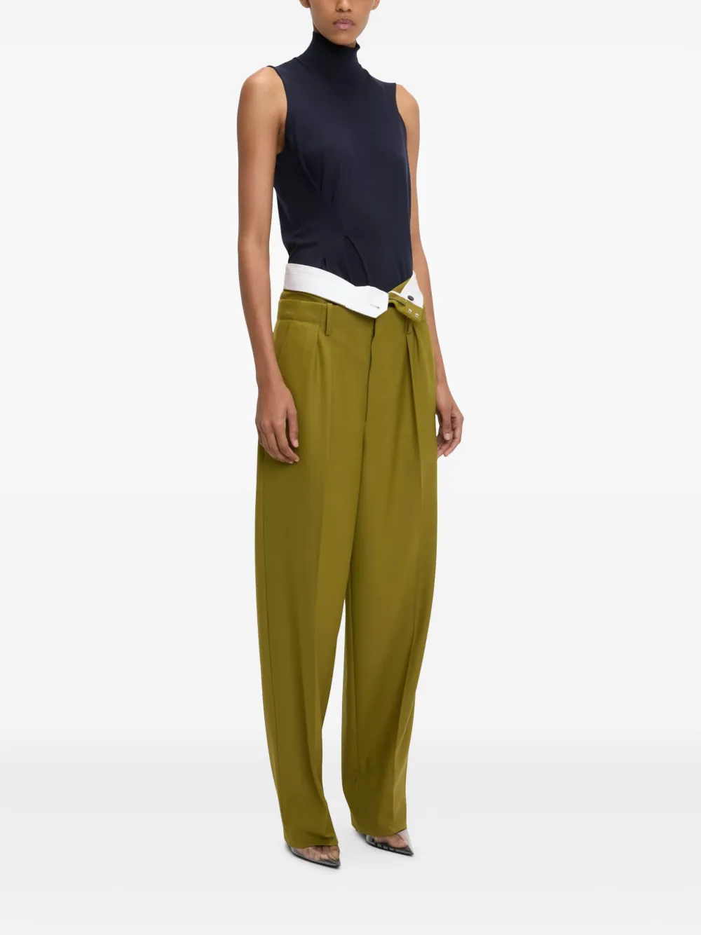 Shop Victoria Beckham High-neck Sleeveless Top In Blue
