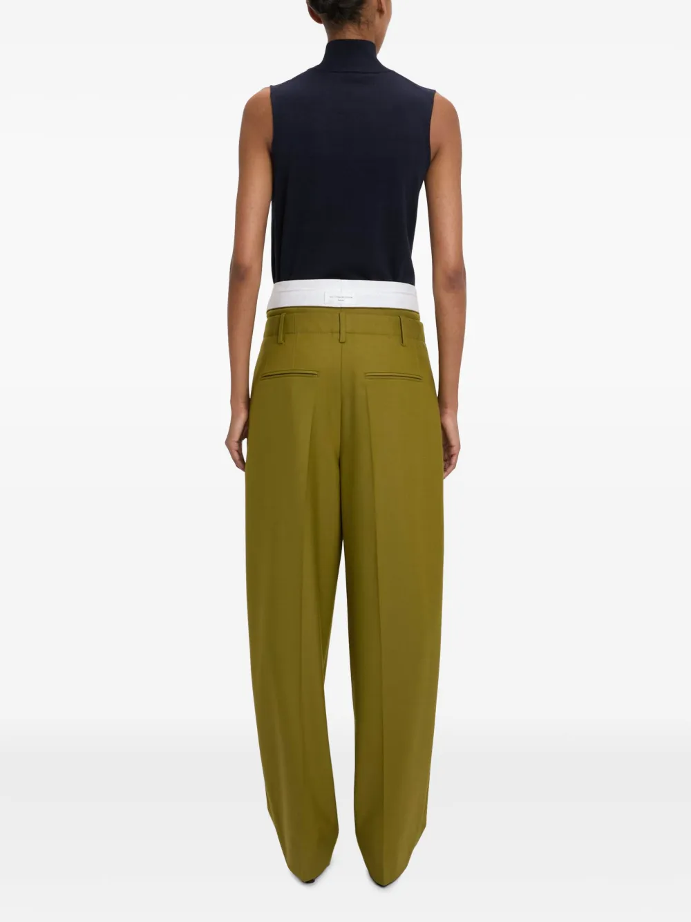 Shop Victoria Beckham High-neck Sleeveless Top In Blue
