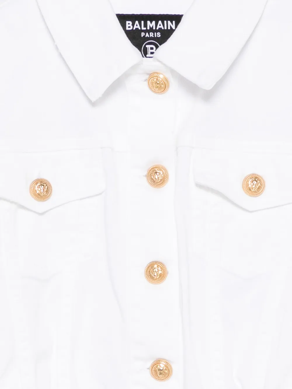 Shop Balmain Denim Jacket In White