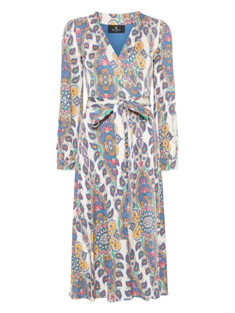 ETRO 佩斯理印花中长连衣裙
