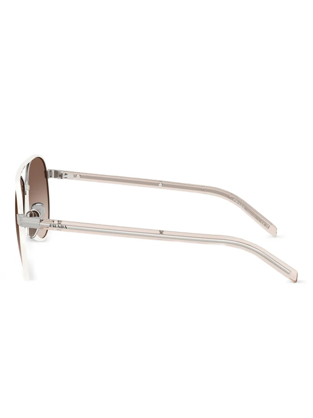 Prada Eyewear Zonnebril met gegraveerd logo Wit