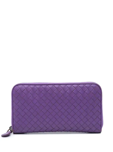 Bottega Veneta Pre-Owned 2012-2024 Leather Intrecciato Zip Around Wallet long wallets