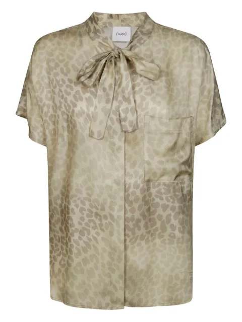 Nude animal-print shirt
