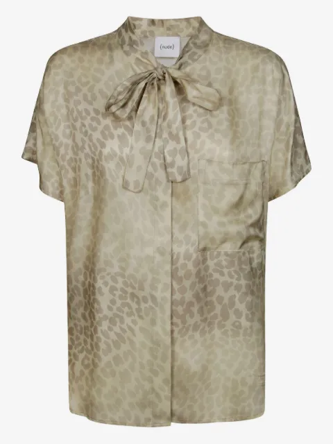 Nude animal-print shirt