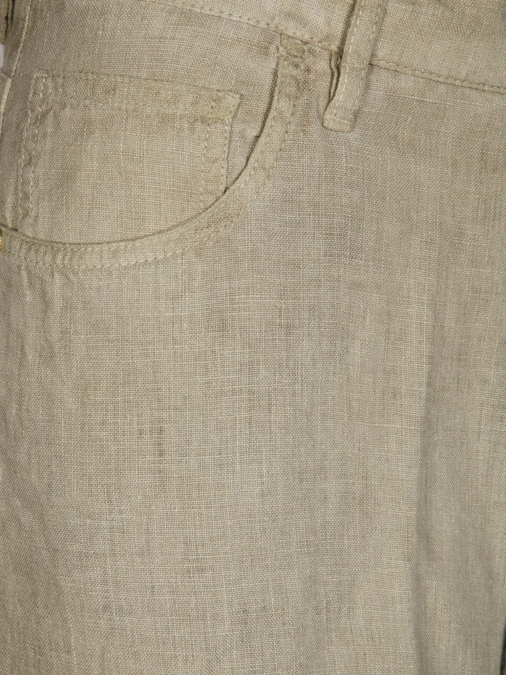 Shop White Sand Slub Trousers In Neutrals