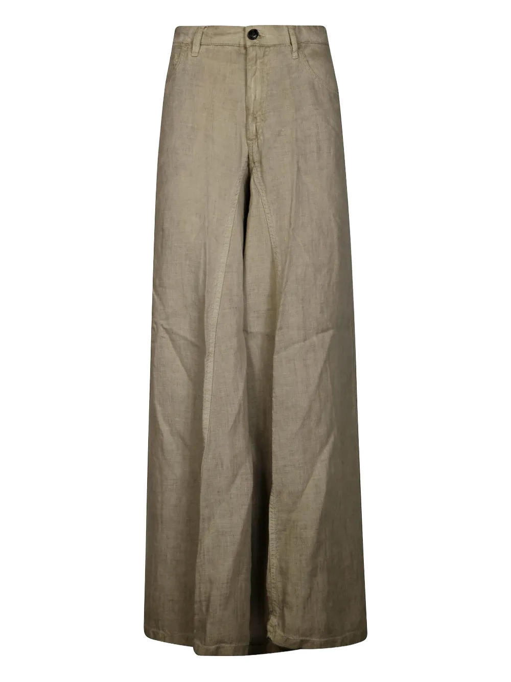 Shop White Sand Slub Trousers In Neutrals